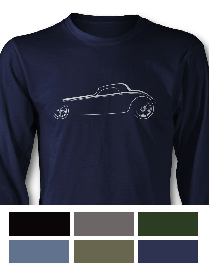 1934 Ford Coupe Hi Boy T-Shirt - Long Sleeves - Side View