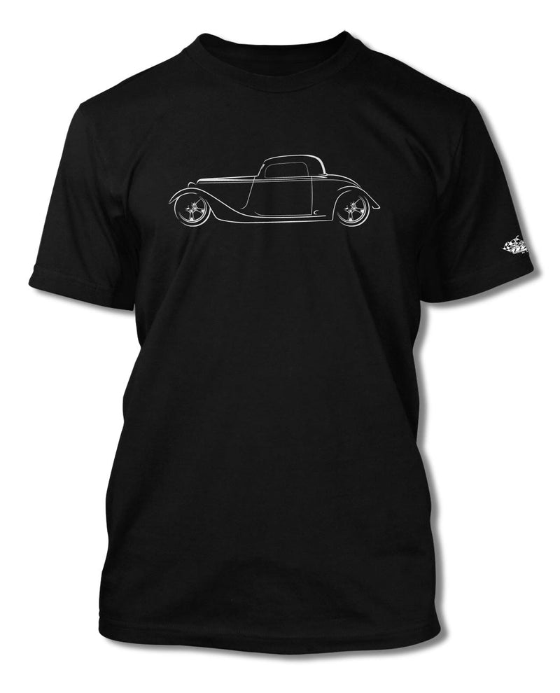 1934 Ford Coupe Old School Rod T-Shirt - Men - Side View