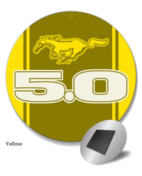 Five Point Oh - 5.0 V8 Engine Emblem Round Fridge Magnet