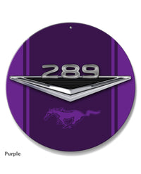 289 c.i. V8 Engine Emblem Round Aluminum Sign