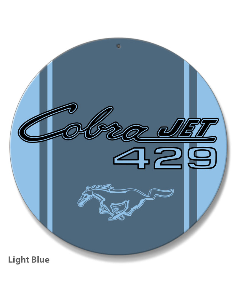 Cobra Jet 429 c.i. Emblem 1968 - 1970 Mustang Round Aluminum Sign