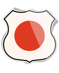 Japanese Flag Shield - Aluminum Sign