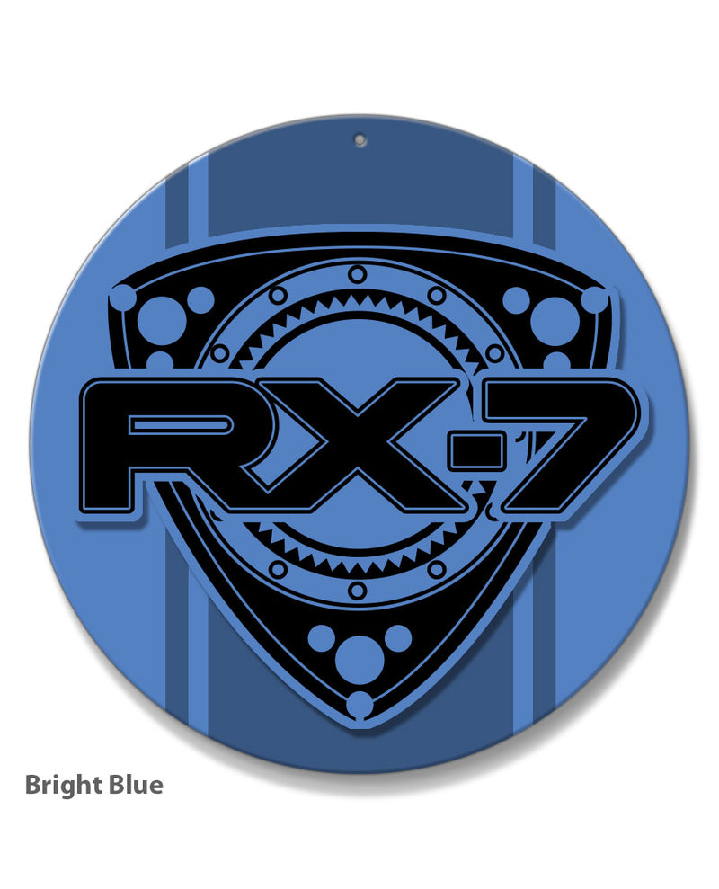 Mazda Rx-7 Series 2 Rotary Emblem Round Aluminum Sign