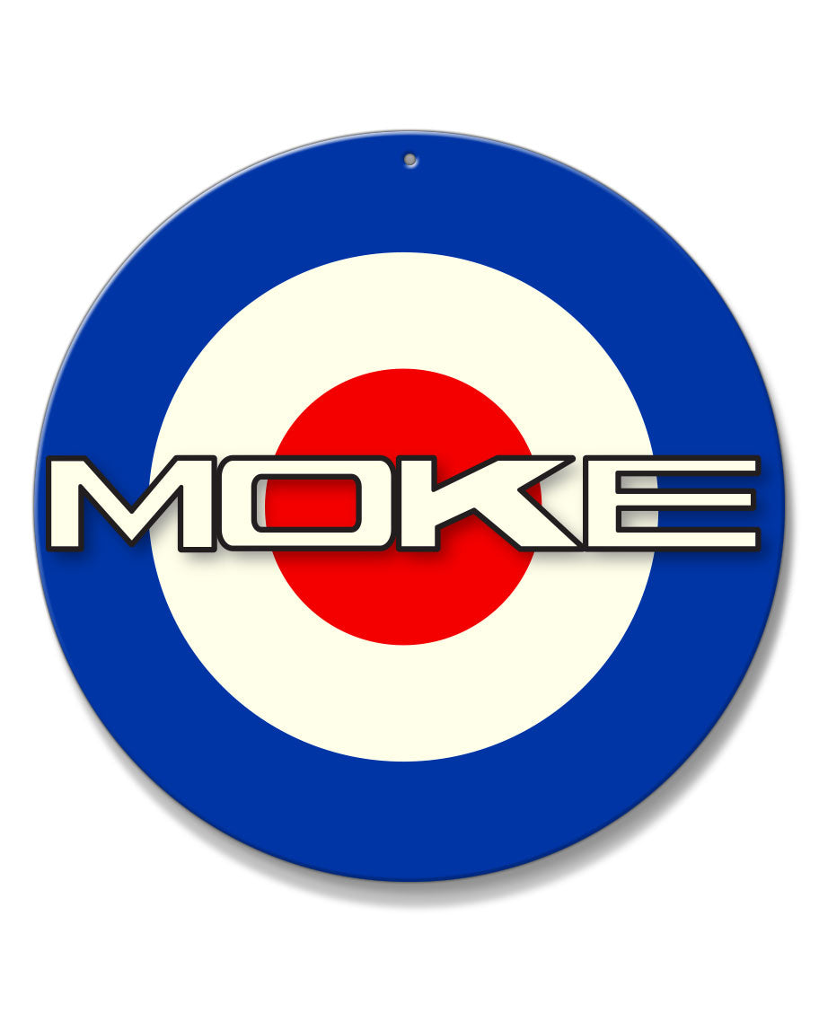 Mini Moke RAF Emblem Round Aluminum Sign