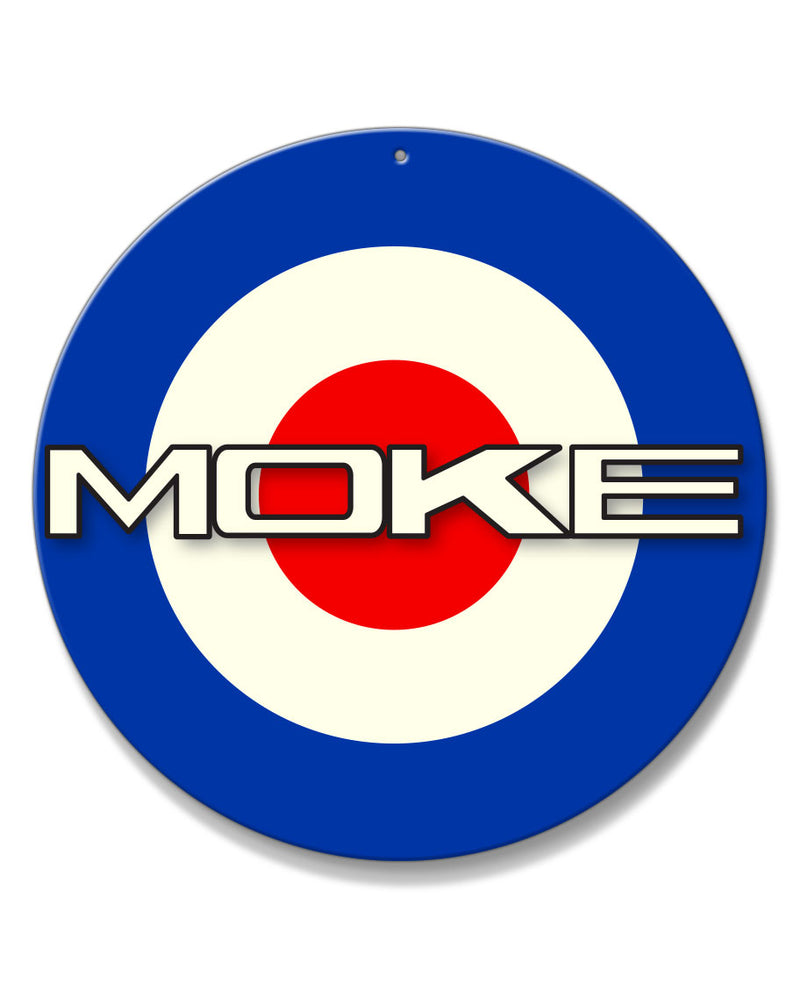 Mini Moke RAF Emblem Round Aluminum Sign