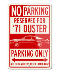 1971 Plymouth Duster Coupe Reserved Parking Only Sign