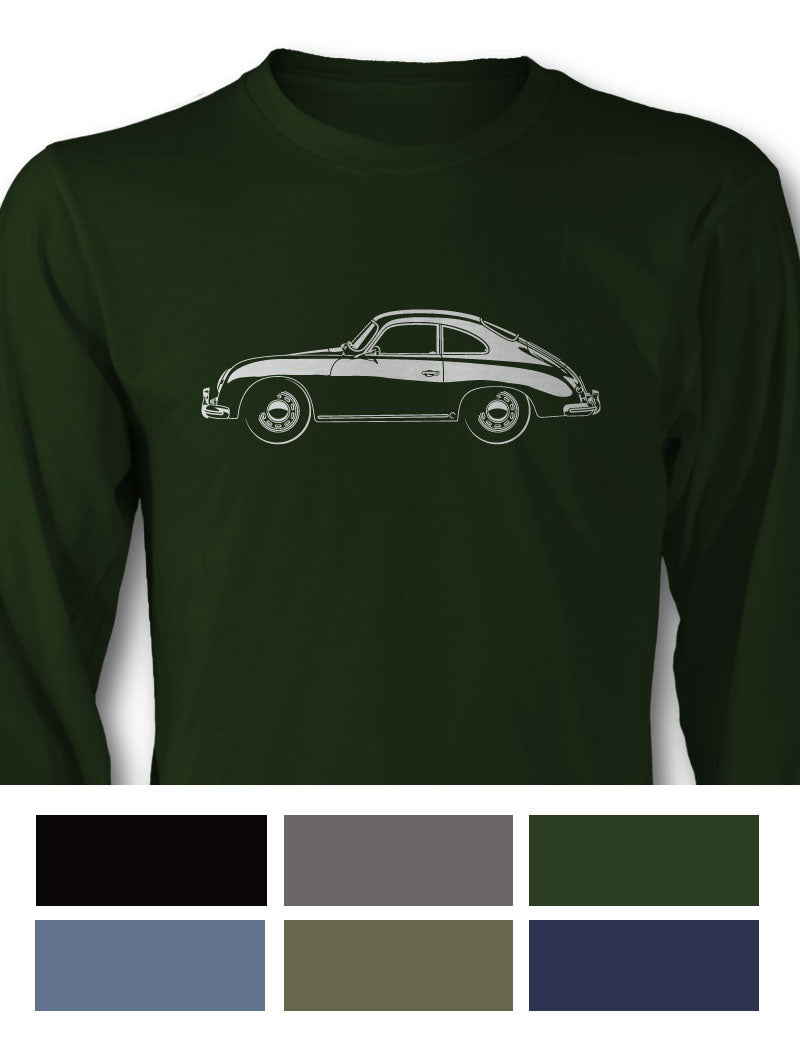 Porsche 356A Coupe Long Sleeve T-Shirt - Side View