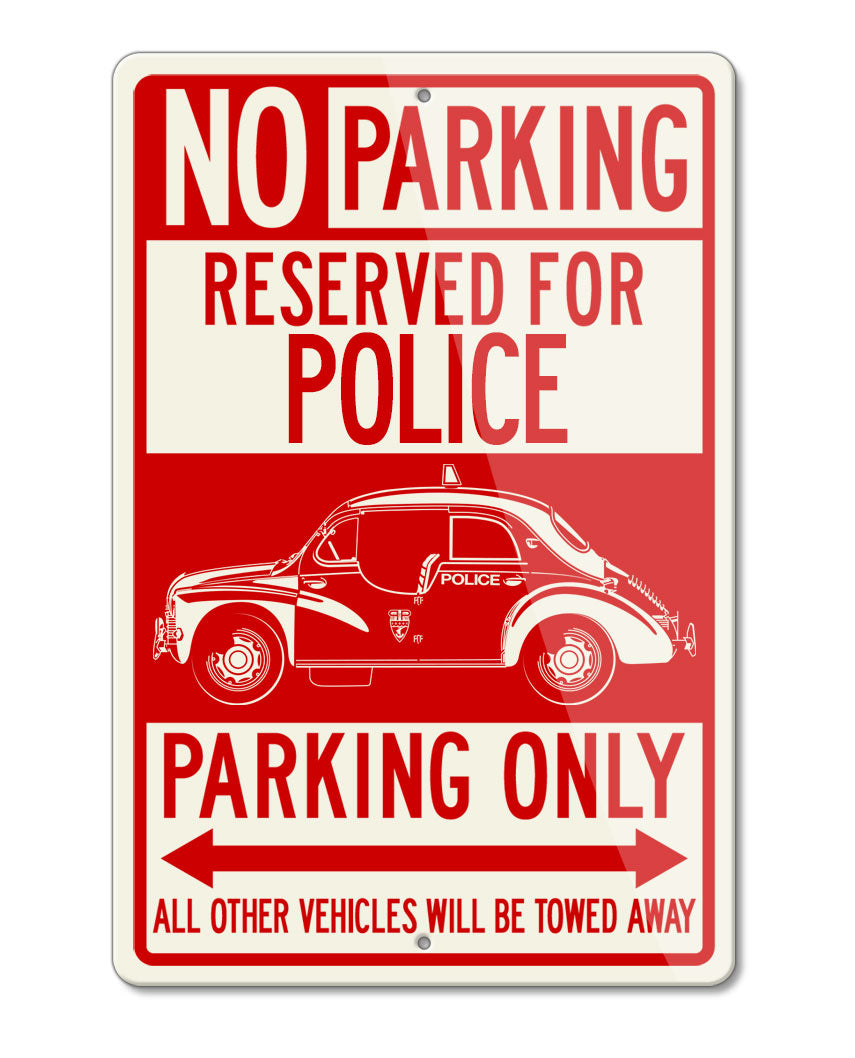 Renault 4CV PIE Police de la Prefecture de Paris 1955 Reserved Parking Only Sign