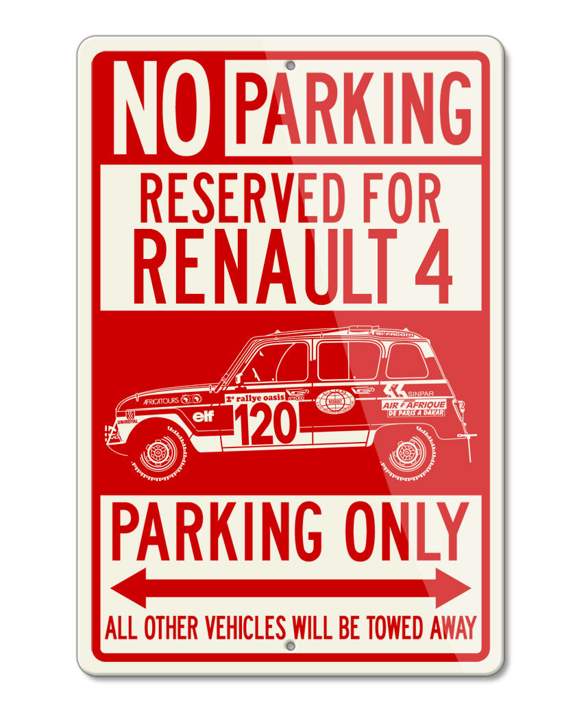 Renault R4 4L Sinpar / Marreau 1979 - 1980 Reserved Parking Only Sign