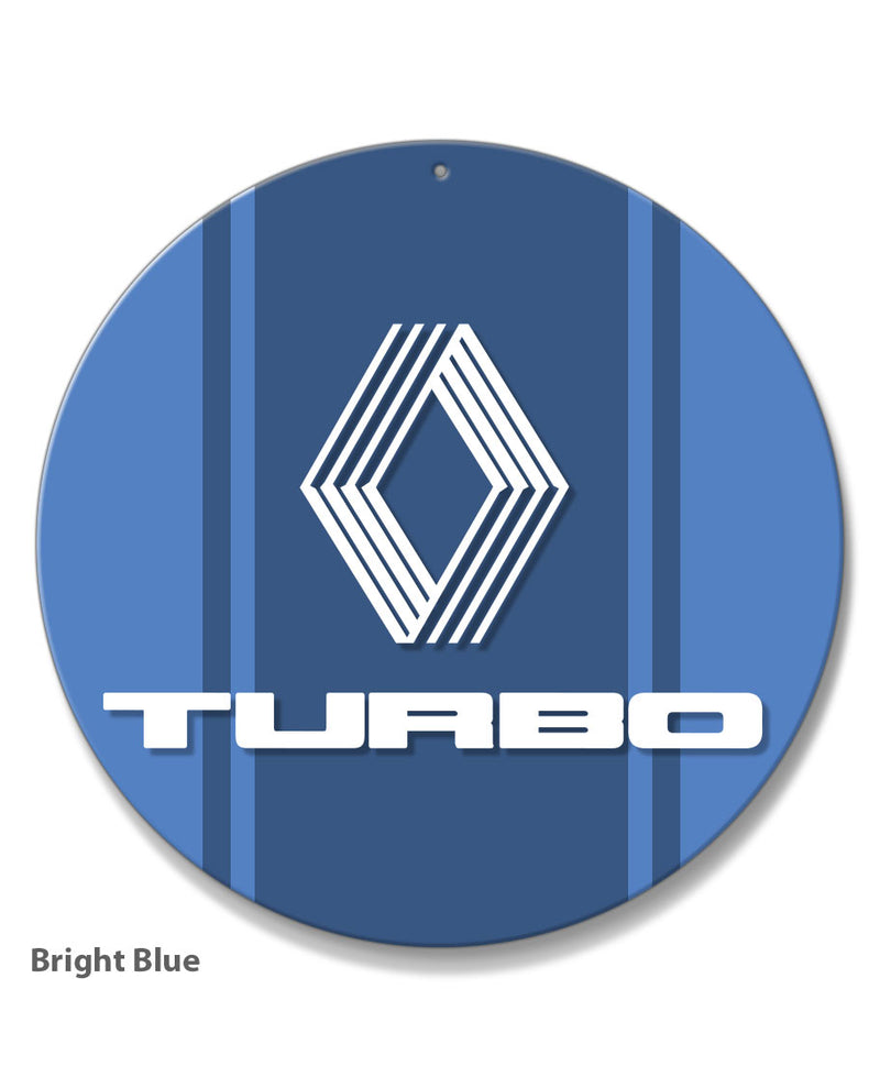 Renault Turbo Emblem Round Aluminum Sign
