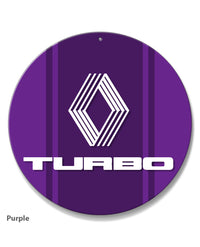 Renault Turbo Emblem Round Aluminum Sign