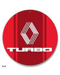 Renault Turbo Emblem Round Aluminum Sign