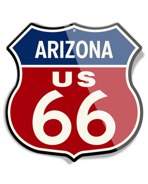 Route 66 Color - All States Available - Shield Shape - Aluminum