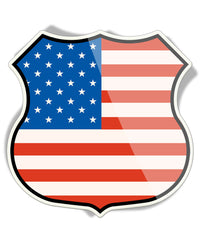 American Flag Shield - Aluminum Sign