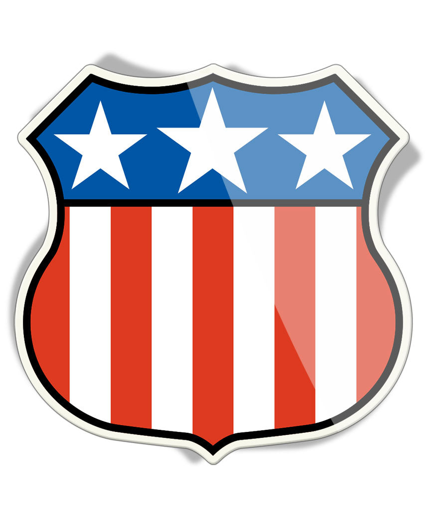 American Design Flag Shield - U.S. Classic - Aluminum Sign