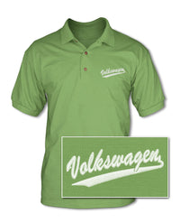 Vintage Volkswagen Emblem - Adult Pique Polo Shirt - Side View