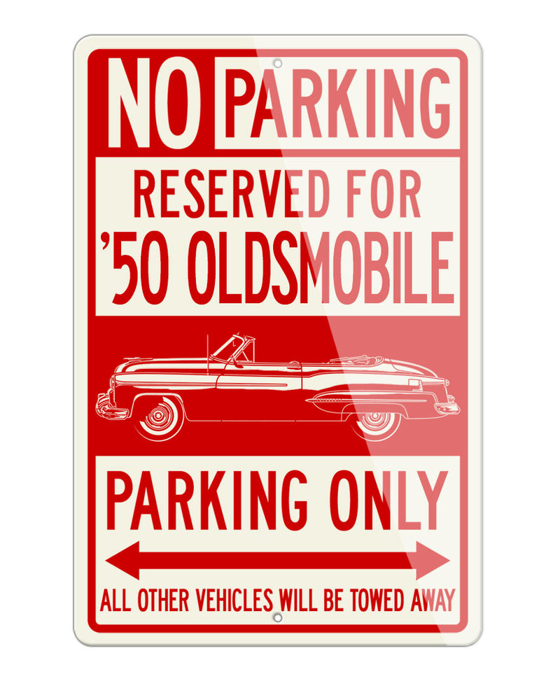 1950 Oldsmobile 98 Deluxe Convertible Reserved Parking Only Sign