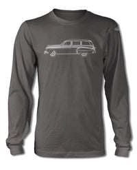 1950 Oldsmobile 88 Woody Wagon T-Shirt - Long Sleeves - Side View