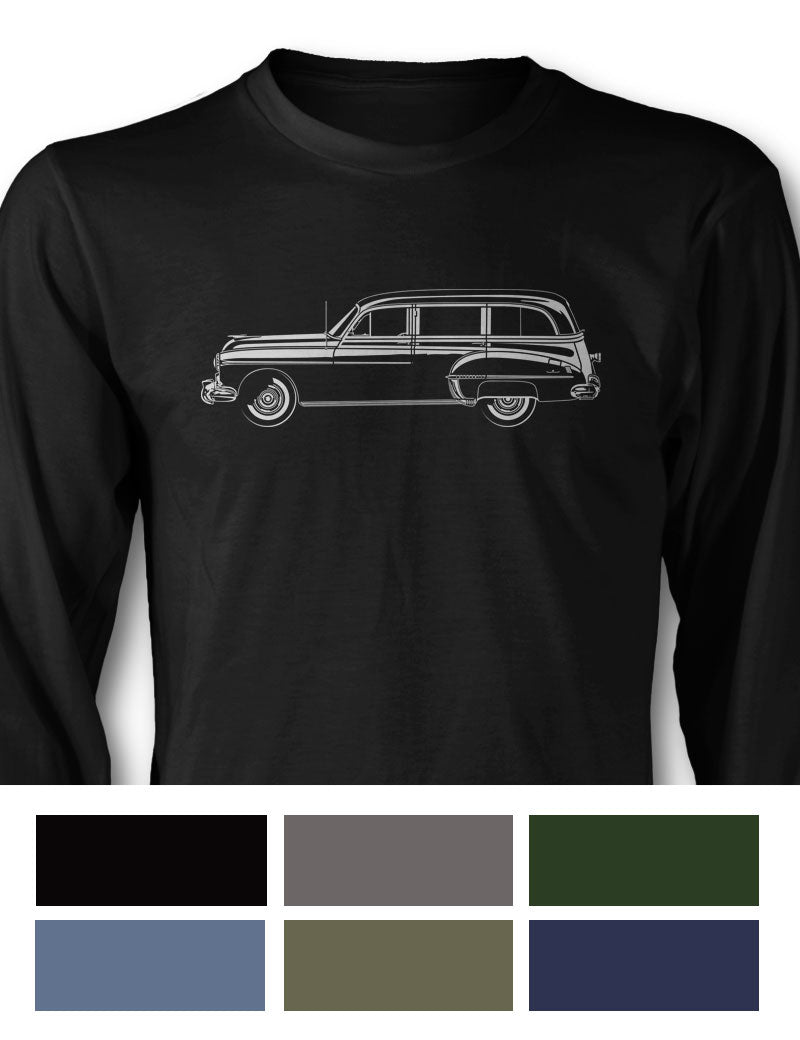 1950 Oldsmobile 88 Woody Wagon T-Shirt - Long Sleeves - Side View