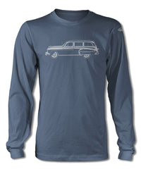 1950 Oldsmobile 88 Woody Wagon T-Shirt - Long Sleeves - Side View