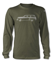1950 Oldsmobile 88 Woody Wagon T-Shirt - Long Sleeves - Side View
