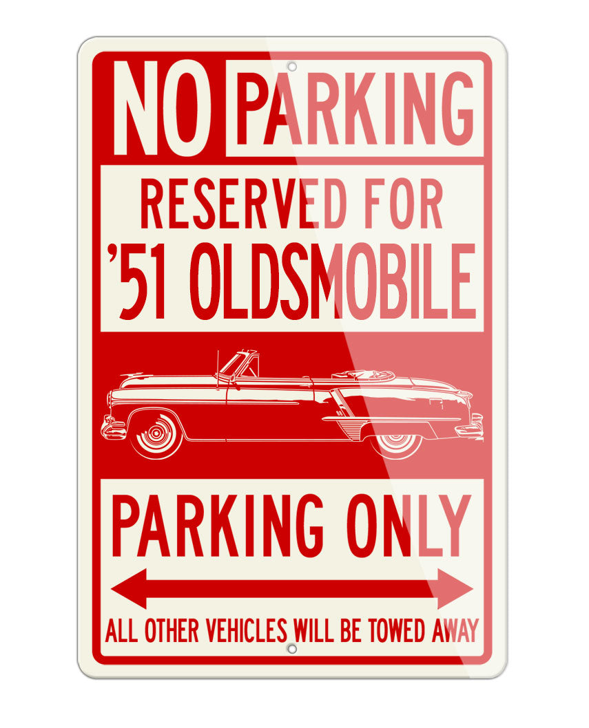 1951 Oldsmobile Super 88 Deluxe Convertible Reserved Parking Only Sign