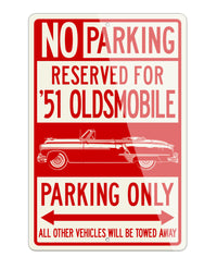 1951 Oldsmobile Super 88 Deluxe Convertible Reserved Parking Only Sign