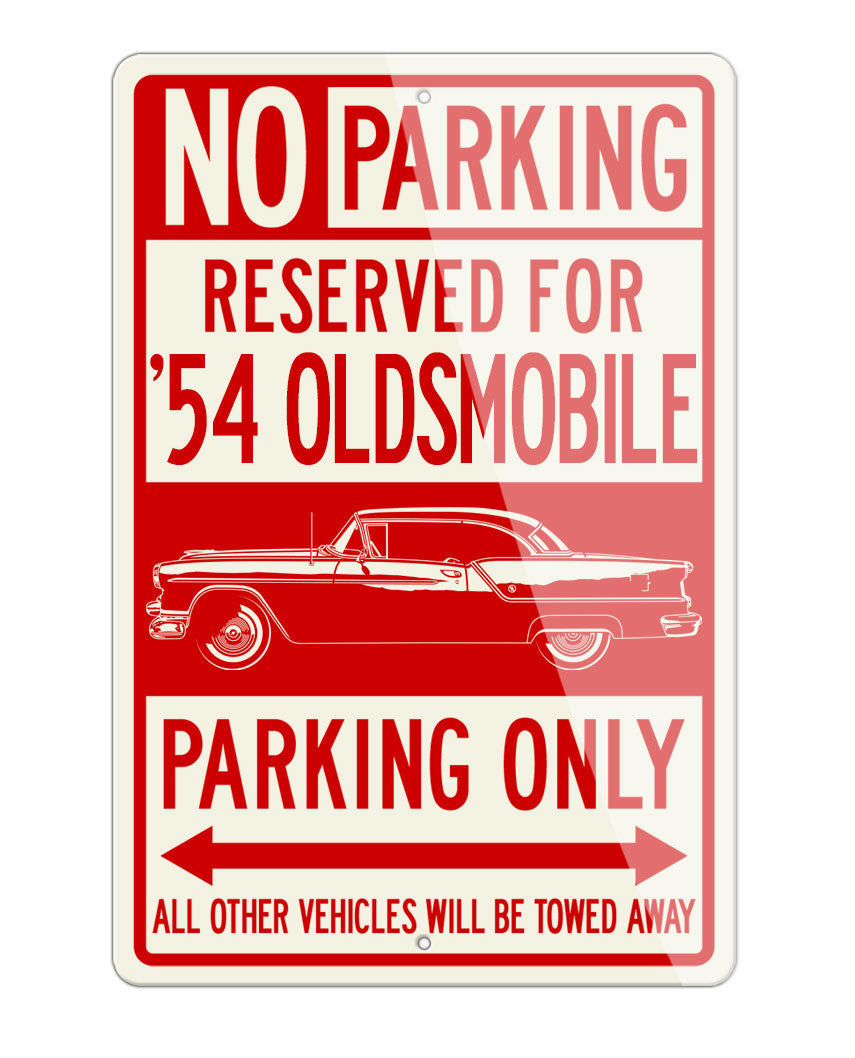 1954 Oldsmobile Super 88 Holiday Hardtop Reserved Parking Only Sign