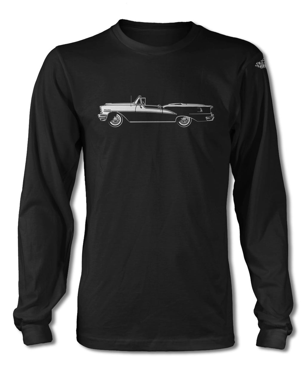 1955 Oldsmobile 98 Starfire Convertible T-Shirt - Long Sleeves - Side View