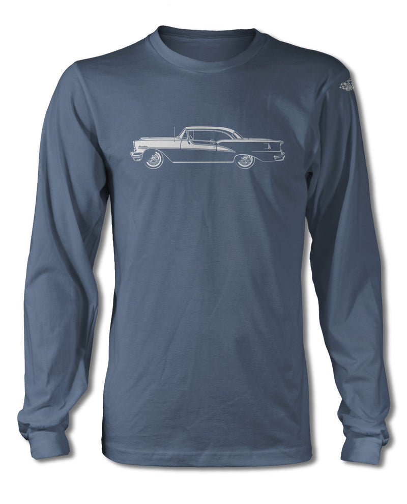 1955 Oldsmobile 98 Holiday Hardtop T-Shirt - Long Sleeves - Side View