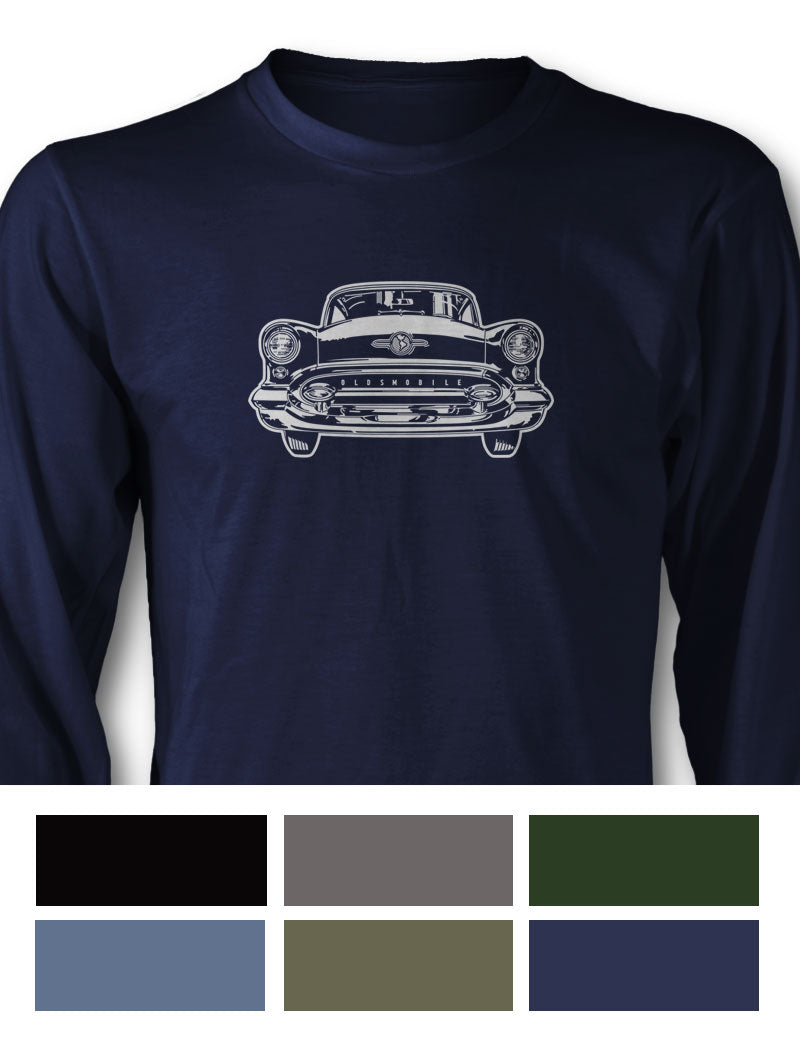 1955 Oldsmobile Front View T-Shirt - Long Sleeves - Front View