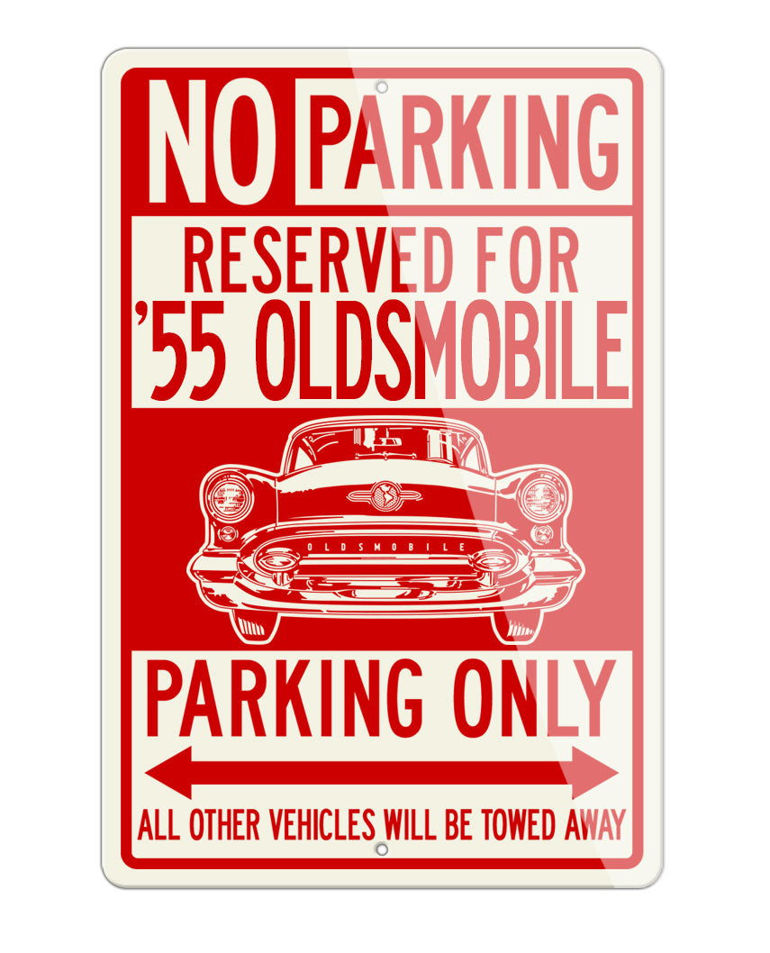 1955 Oldsmobile Front View Reserved Parking Only Sign - Front View