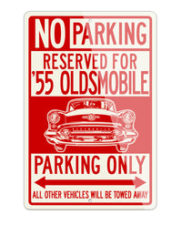 1955 Oldsmobile Front View Reserved Parking Only Sign - Front View