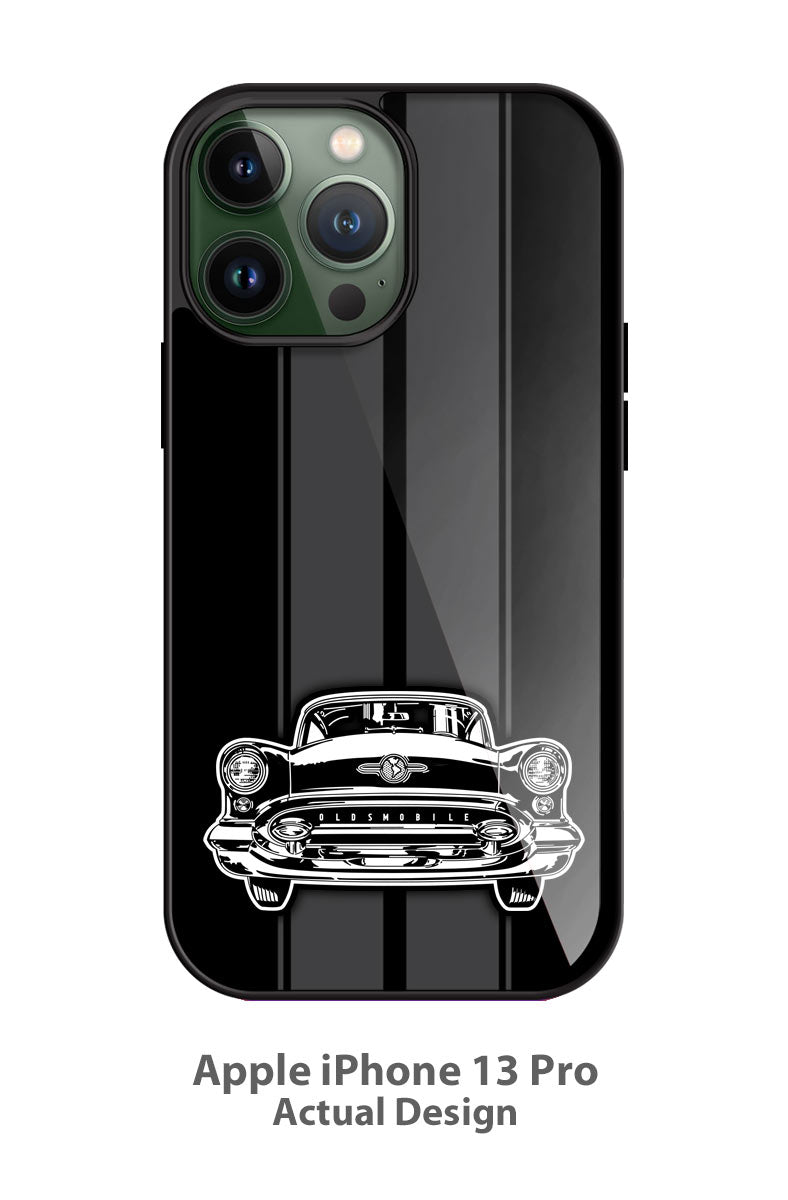 1955 Oldsmobile Front View Smartphone Case - Racing Stripes Front View