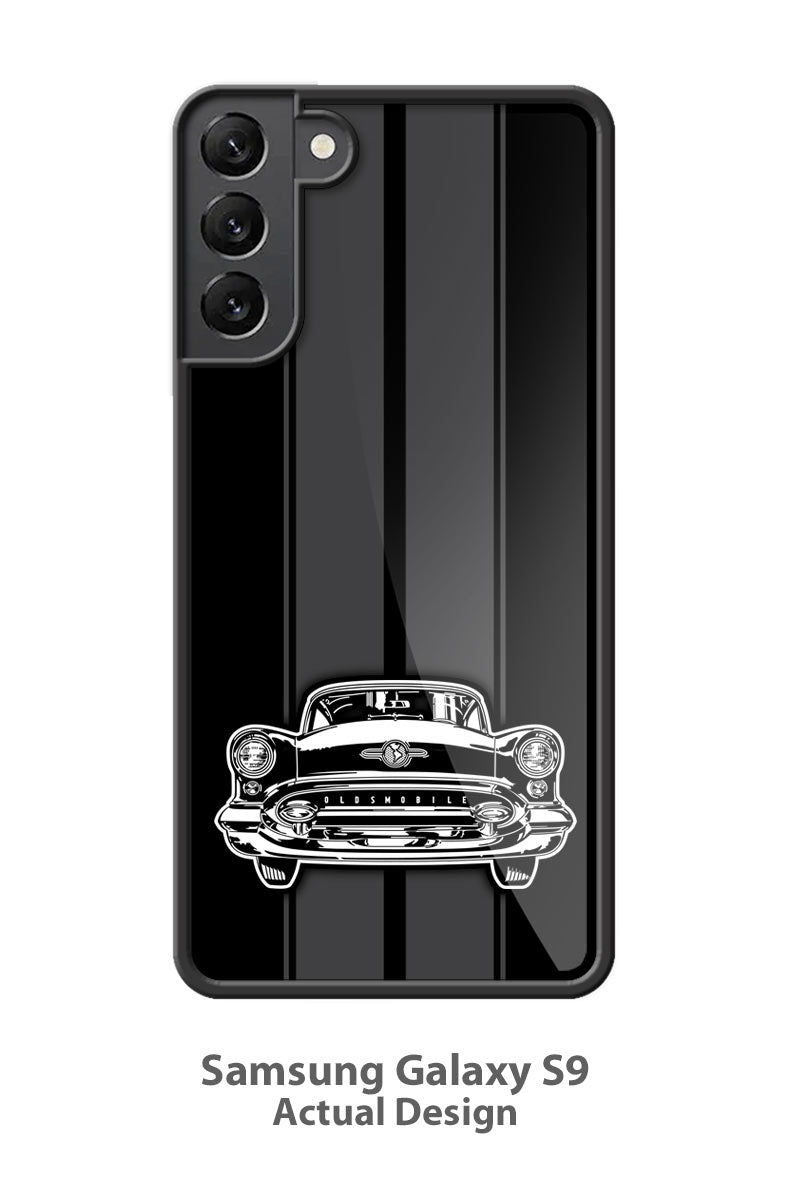 1955 Oldsmobile Front View Smartphone Case - Racing Stripes Front View