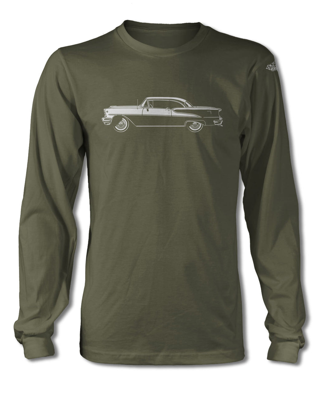 1955 Oldsmobile Super 88 Holiday Hardtop T-Shirt - Long Sleeves - Side View
