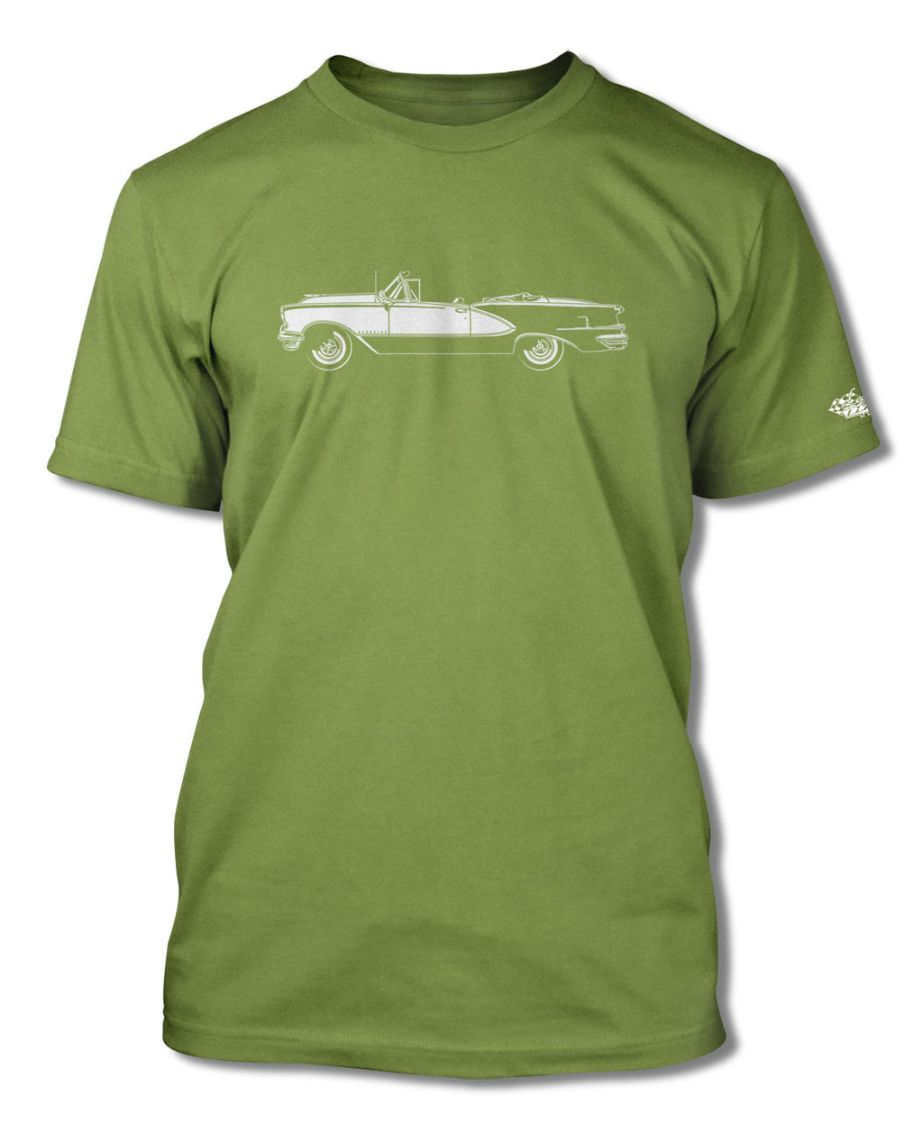 1956 Oldsmobile 98 Starfire Convertible T-Shirt - Men - Side View