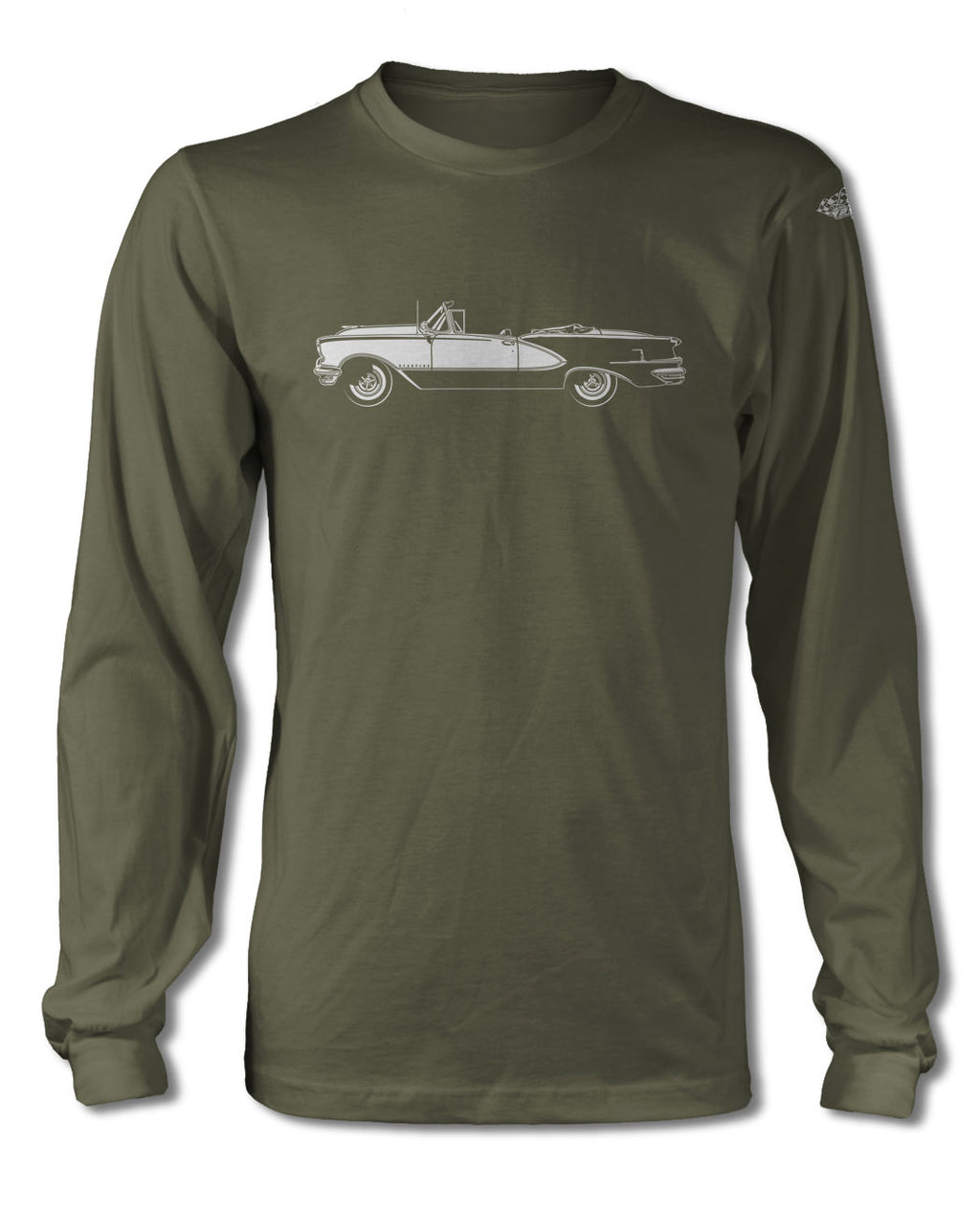 1956 Oldsmobile 98 Starfire Convertible T-Shirt - Long Sleeves - Side View