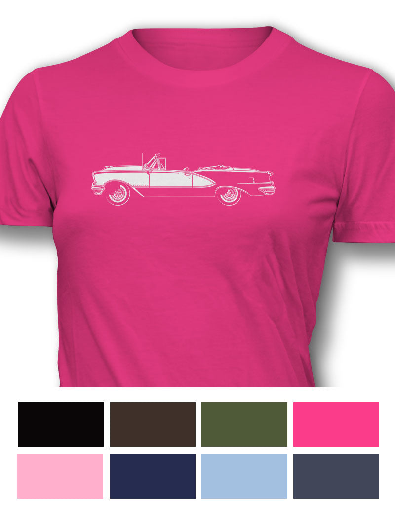 1956 Oldsmobile 98 Starfire Convertible T-Shirt - Women - Side View