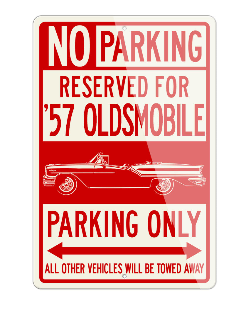 1957 Oldsmobile 98 Starfire Convertible Reserved Parking Only Sign