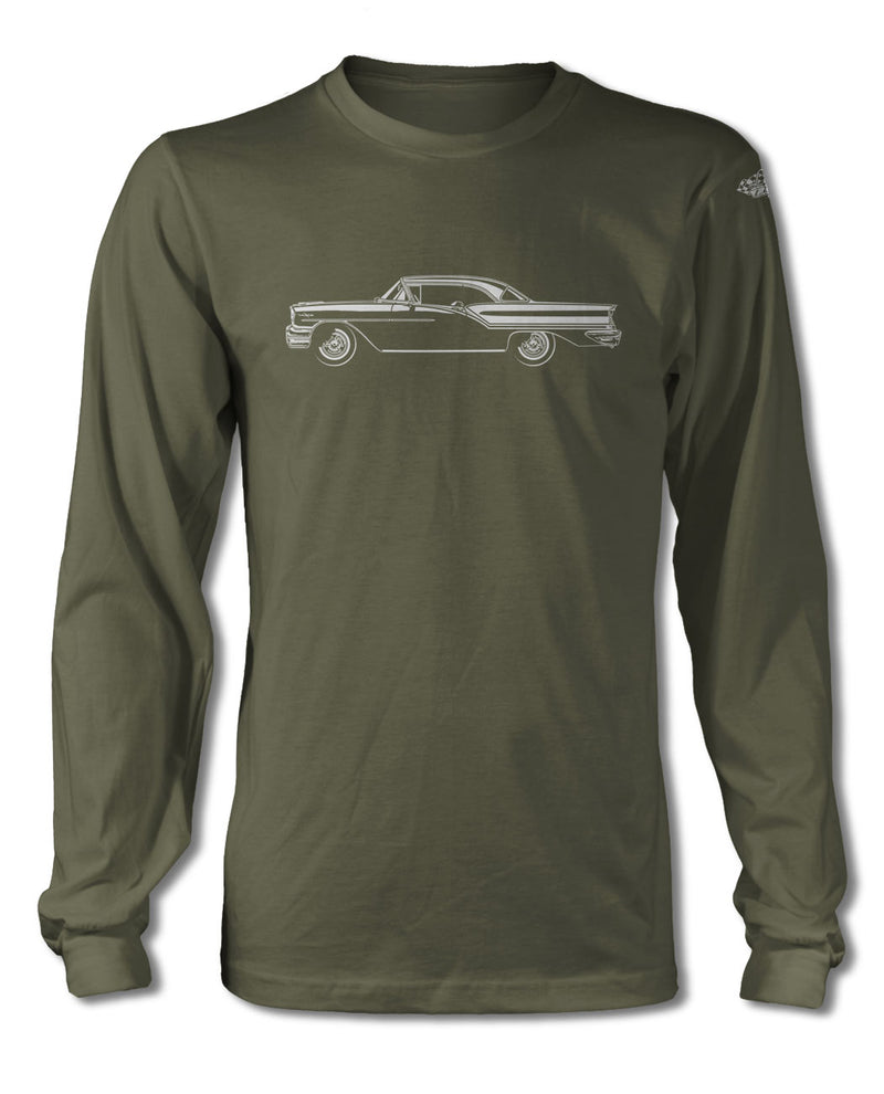 1957 Oldsmobile 98 Holiday Hardtop T-Shirt - Long Sleeves - Side View