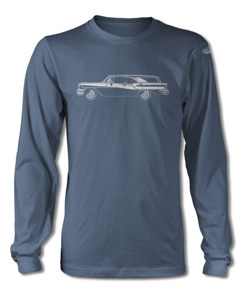 1957 Oldsmobile Super 88 Fiesta Station Wagon T-Shirt - Long Sleeves - Side View