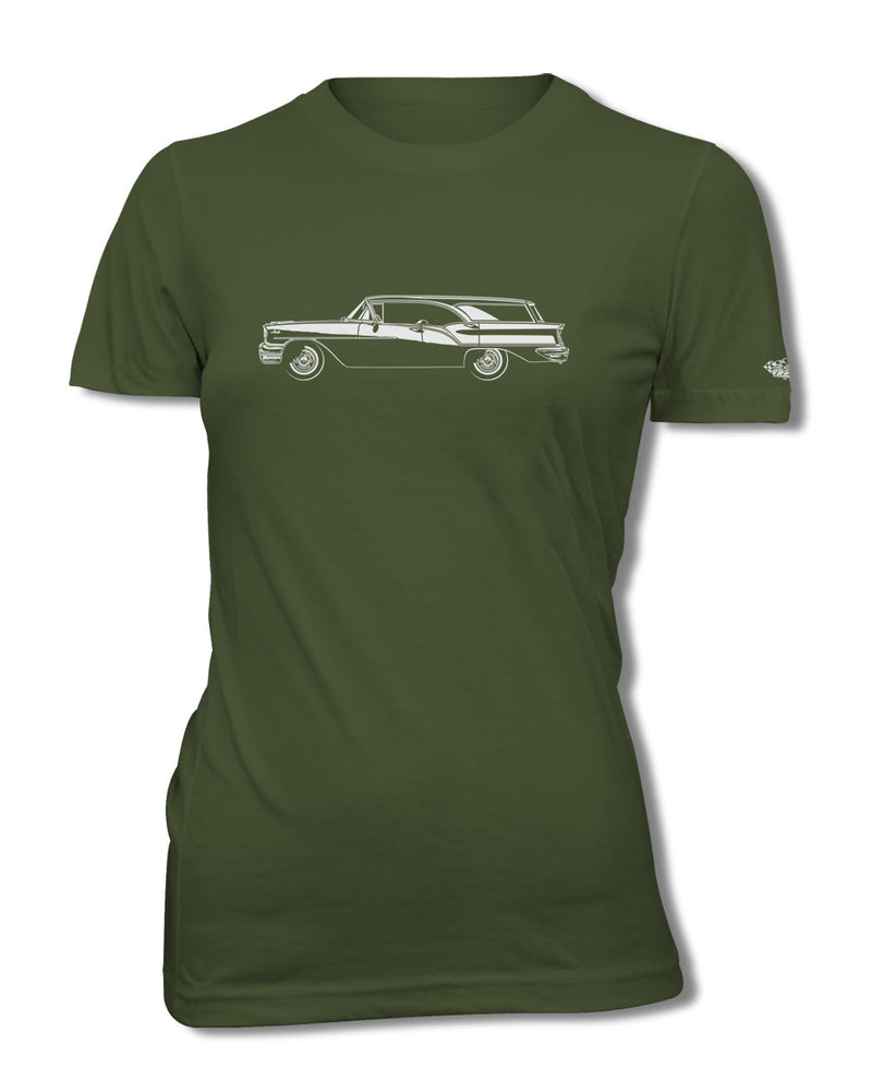1957 Oldsmobile Super 88 Fiesta Station Wagon T-Shirt - Women - Side View
