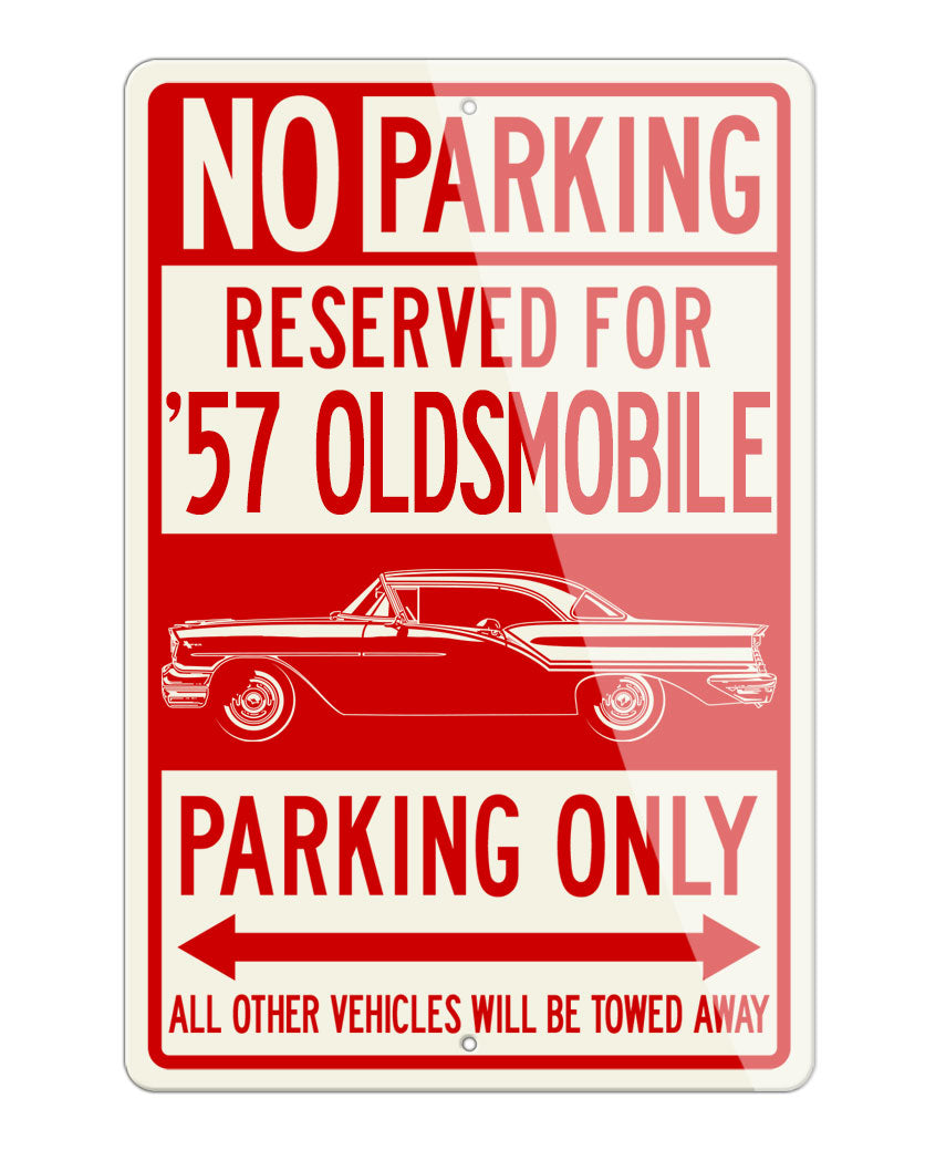 1957 Oldsmobile Super 88 Holiday Hardtop Reserved Parking Only Sign
