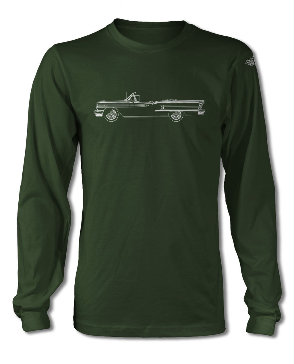 1958 Oldsmobile 98 Starfire Convertible T-Shirt - Long Sleeves - Side View