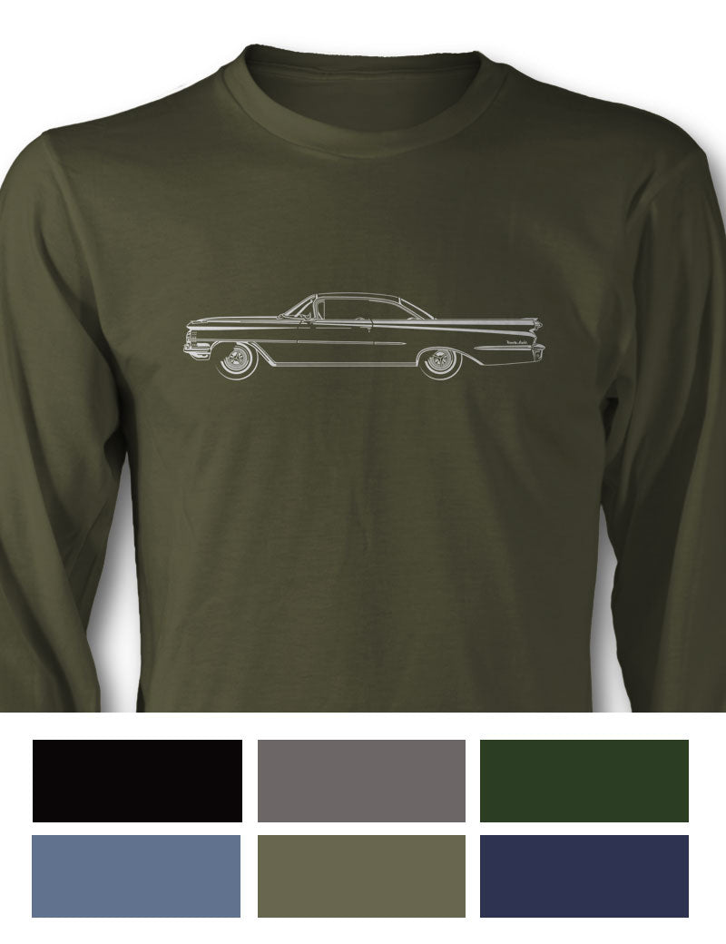 1959 Oldsmobile 98 Holiday Hardtop T-Shirt - Long Sleeves - Side View