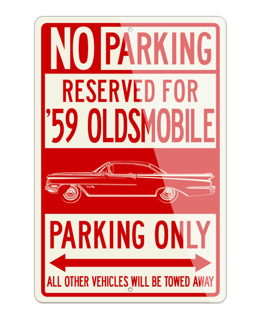 1959 Oldsmobile Super 88 Holiday Hardtop Reserved Parking Only Sign