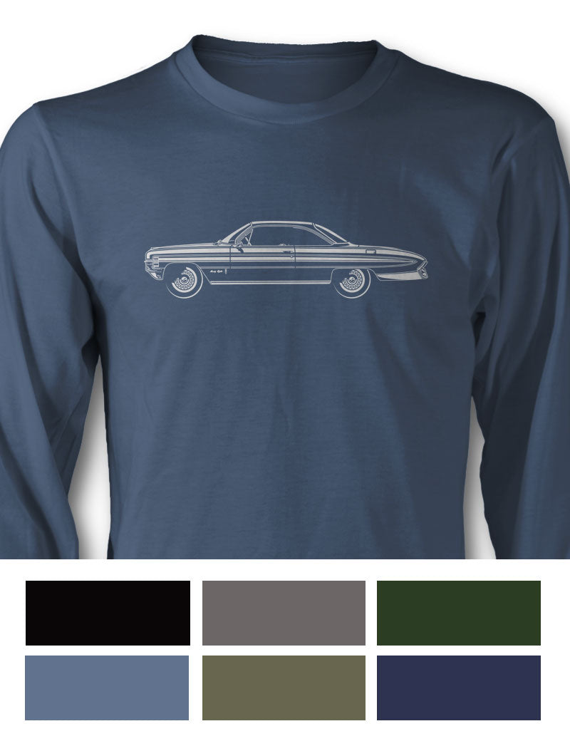 1961 Oldsmobile 98 Holiday Coupe T-Shirt - Long Sleeves - Side View