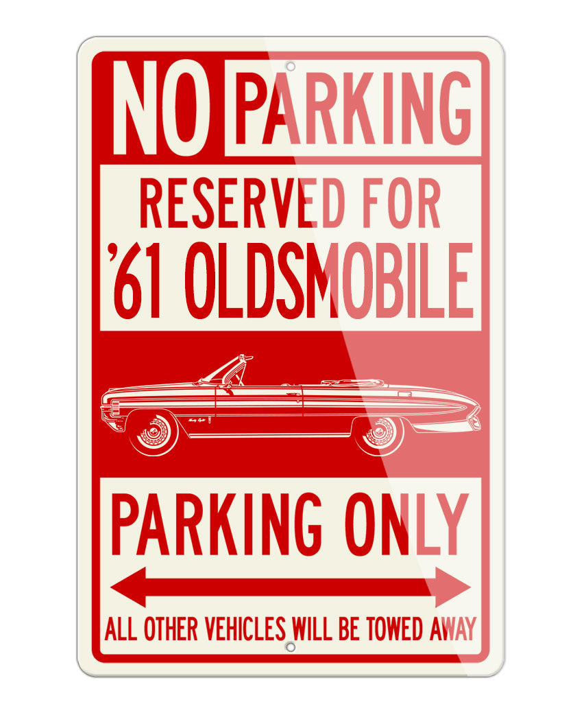 1961 Oldsmobile 98 Convertible Reserved Parking Only Sign