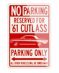 1961 Oldsmobile Cutlass Coupe Reserved Parking Only Sign